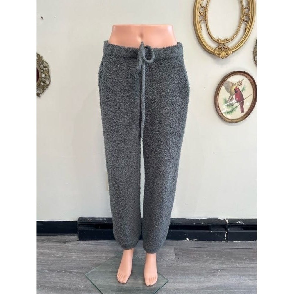 Skims‎ Cozy Knit Jogger Pants Drawstring Waist Carbon Grey Size S/M